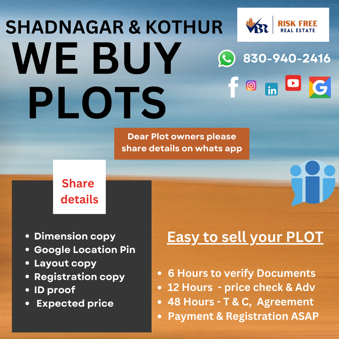 we BUY plots @ SHADNAGAR